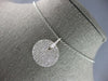 LARGE 1.30CT DIAMOND 14KT WHITE GOLD CLASSIC ROUND PAVE INVISIBLE PENDANT #27757
