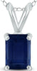 .30CT AAA SAPPHIRE 14KT WHITE GOLD EMERALD CUT SQUARE SOLITAIRE FLOATING PENDANT