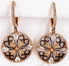 1.69CT DIAMOND & AAA WHITE TOPAZ 14KT ROSE GOLD 3D MULTI HEART CIRCULAR EARRINGS