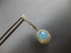 2.78CT DIAMOND & AAA AUSTRALIAN OPAL 14KT WHITE GOLD OVAL HALO HANGING EARRINGS