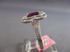 1.83CT DIAMOND & AAA RUBY 18KT WHITE GOLD OVAL & ROUND 4 LEAF CLOVER FLOWER RING