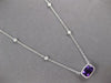 1.01CT DIAMOND & AAA AMETHYST 14KT WHITE GOLD CUSHION & ROUND FILIGREE NECKLACE