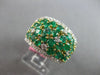 LARGE 1.56CT DIAMOND & AAA EMERALD 18KT 2 TONE GOLD MULTI ROW ANNIVERSARY RING