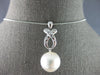 LARGE .13CT DIAMOND & AAA SOUTH SEA PEARL 18K WHITE GOLD ETOILE FLOATING PENDANT