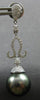 LARGE 1.04CT DIAMOND & AAA TAHITIAN PEARL 18KT WHITE GOLD FUN HANGING EARRINGS