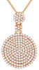 .70CT DIAMOND 14K ROSE GOLD CLASSIC DOUBLE FLORAL CIRCULAR LOVE FLOATING PENDANT