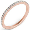 ESTATE .32CT DIAMOND 14K ROSE GOLD ROUND 4 PRONG 3/4TH ETERNITY ANNIVERSARY RING