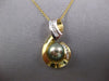 ESTATE LARGE .75CT DIAMOND & AAA TAHITIAN PEARL 14K 2 TONE GOLD INFINITY PENDANT