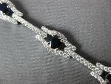 5.16CT DIAMOND & AAA SAPPHIRE 14KT WHITE GOLD 3D ROUND OCTAGON TENNIS BRACELET