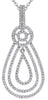 .50CT DIAMOND 14KT WHITE GOLD 3D MULTI TEAR DROP CIRCULAR FUN FLOATING PENDANT