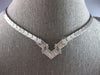 ESTATE .32CT DIAMOND 14KT WHITE GOLD 3D CLASSIC V SHAPE LOVE NECKLACE