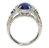 .90CT DIAMOND & AAA CABOCHON SAPPHIRE 18KT WHITE GOLD OVAL & ROUND INFINITY RING
