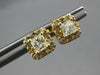 .50CT DIAMOND 14K YELLOW GOLD CLASSIC PRINCESS & ROUND SQUARE HALO STUD EARRINGS