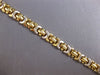 ESTATE 14KT WHITE & YELLOW GOLD 3D CLASSIC LINK MATTE & SHINY FUN BRACELET