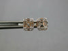 ESTATE .50CT DIAMOND 18K ROSE GOLD ROUND & BAGUETTE CLUSTER SQUARE STUD EARRINGS