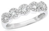 ESTATE .54CT DIAMOND 14KT WHITE GOLD 3D MULTI FLOWER CLASSIC LOVE RING