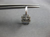 .55CT DIAMOND 14KT WHITE GOLD 3D ROUND PAVE SQUARE LEVERBACK HANGING EARRINGS