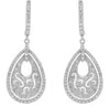 .54CT DIAMOND 14KT WHITE GOLD 3D DOUBLE TEAR DROP OPEN FILIGREE HANGING EARRINGS