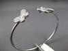 1.95CT DIAMOND 18KT WHITE GOLD 3D DOUBLE BUTTERFLY FLEXIBLE LOVE BANGLE BRACELET