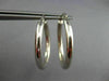 ESTATE LARGE 14KT WHITE GOLD 3D CLASSIC SHINY HANGING HOOP EARRINGS 3mm #25677