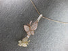 ESTATE LARGE .40CT DIAMOND 14K TRI COLOR GOLD 3D DOUBLE BUTTERFLY PENDANT #27679