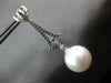 LARGE .6CT DIAMOND & AAA SOUTH SEA PEARL 18K WHITE GOLD V SHAPE HANGING EARRINGS
