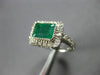 WIDE 3.0CT DIAMOND & AAA EMERALD 14KT WHITE GOLD 3D SQUARE HALO ENGAGEMENT RING