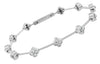 ESTATE 1.65CT DIAMOND 18KT WHITE GOLD 3D FLOWER BY THE YARD CUFF TENNIS BRACELET