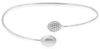 .15CT DIAMOND 14KT WHITE GOLD DOUBLE OVAL MATTE & SHINY FLEXIBLE BANGLE BRACELET