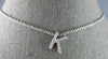 ESTATE .26CT DIAMOND 14KT WHITE GOLD 3D CLASSIC K INITIAL FLOATING PENDANT