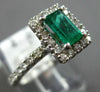 1.08CT DIAMOND & AAA EMERALD 14KT WHITE GOLD CLASSIC SQUARE HALO ENGAGEMENT RING