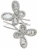 EXTRA LARGE 1.99CT DIAMOND 18K WHITE GOLD ROUND & BAGUETTE CRISS CROSS LOVE RING