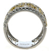LARGE 2.03CT WHITE & FANCY YELLOW DIAMOND 18KT 2 TONE GOLD FUN ANNIVERSARY RING