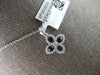 .48CT DIAMOND & AAA SAPPHIRE 18K WHITE GOLD CLASSIC FLOWER LOVE FLOATING PENDANT