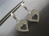 ESTATE 1.24CT DIAMOND 14KT WHITE GOLD DOUBLE HEART FUN HUGGIE HANGING EARRINGS