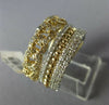 1.52CT DIAMOND 14KT 2 TONE GOLD 3D MULTI ROW LOVE KNOT BEADED STACKABLE FUN RING