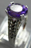 1.56CT DIAMOND & AAA AMETHYST 14KT WHITE GOLD 3D OVAL & ROUND FILGREE LOVE RING