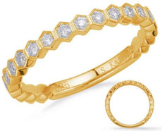 .20CT DIAMOND 14KT YELLOW GOLD CLASSIC HEXAGON 3/4TH ETERNITY ANNIVERSARY RING