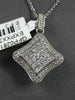 LARGE 1.10CT DIAMOND 18KT WHITE GOLD INVISIBLE SQUARE FILIGREE FLOATING PENDANT