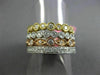 ESTATE WIDE 1.62CT DIAMOND 18KT TRI COLOR GOLD ETERNITY MILGRAIN STACKABLE RINGS