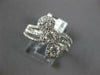 1.09CT DIAMOND 14KT WHITE GOLD 3D ROUND FLOWER DIAGONAL PAST PRESENT FUTURE RING