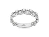 ESTATE .36CT DIAMOND 14K WHITE GOLD 3 STONE 2 ROW SEMI ETERNITY ANNIVERSARY RING