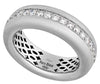 .94CT DIAMOND 18KT WHITE GOLD 3D MATTE & SHINY ETERNITY WEDDING ANNIVERSARY RING