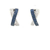 .72CT DIAMOND & AAA SAPPHIRE 18KT WHITE GOLD 3D MULTI ROW CRISS CROSS X EARRINGS