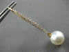 LARGE .57CT DIAMOND & AAA SOUTH SEA PEARL 18KT ROSE GOLD 3D BAR HANGING EARRINGS