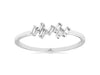 ESTATE .10CT DIAMOND 14KT WHITE GOLD 3D BAGUETTE SEVEN STONE DIAGONAL FUN RING