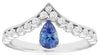 .79CT DIAMOND & AAA TANZANITE 14KT WHITE GOLD 3D PEAR SHAPE & ROUND V SHAPE RING