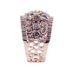 3.94CT WHITE & PINK DIAMOND 18KT WHITE & ROSE GOLD MULTI SHAPE ANNIVERSARY RING