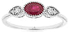 .65CT DIAMOND & AAA RUBY 14K WHITE GOLD 3D OVAL & ROUND 5 STONE FLORAL LOVE RING