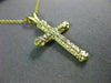 ANTIQUE .30CT DIAMOND 14KT YELLOW GOLD 3D CLASSIC CROSS FLOATING PENDANT #2891